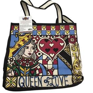 Queen of Love Hearts Promo Tote Bag by Brighton - Canvas, D30187 New